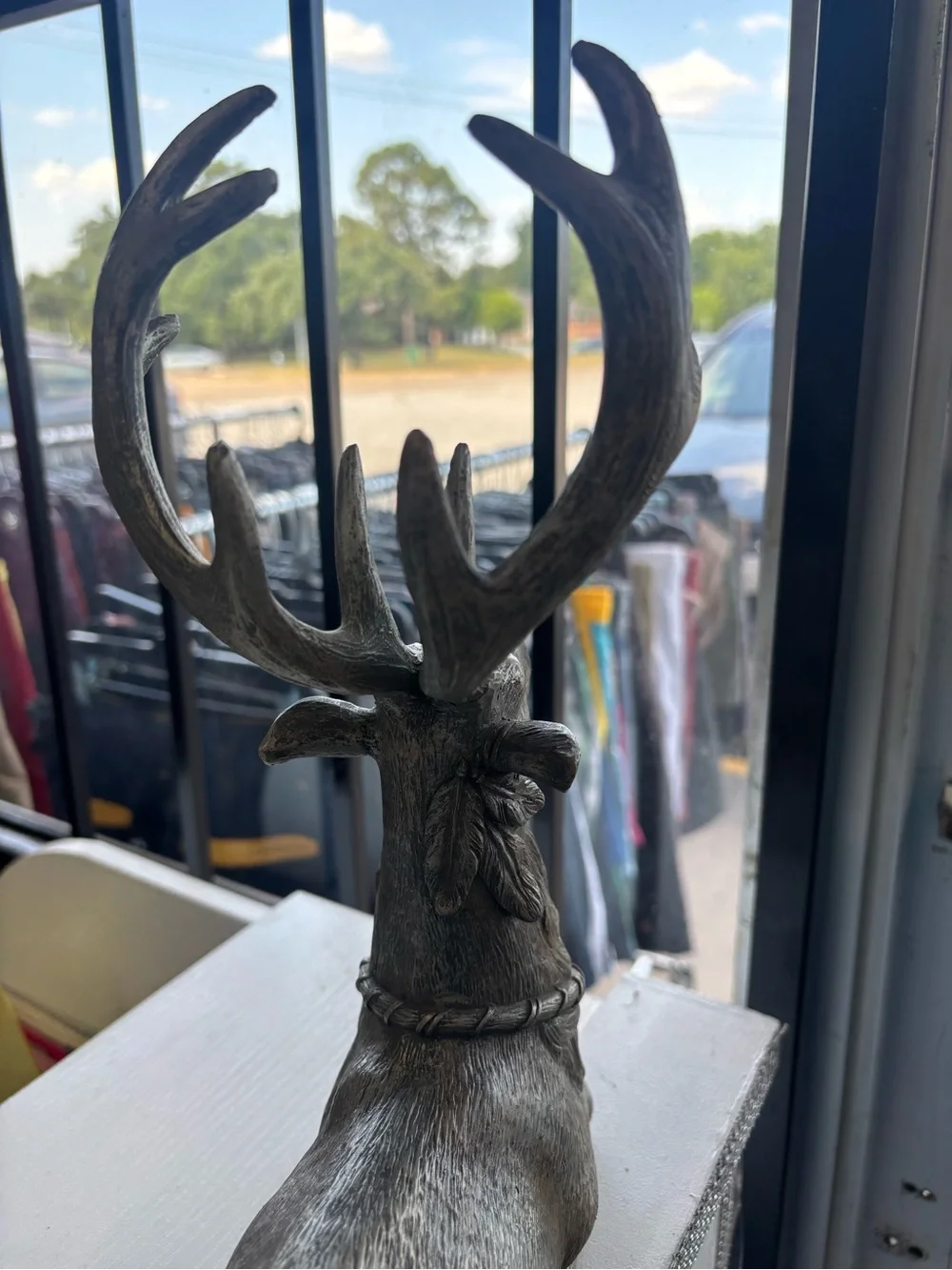 Decorative Resin Stag Head Figurine - Bronze Finish plastic material